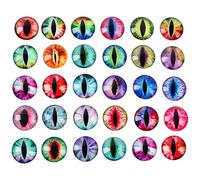 Cndiyald 30 Pezzi Occhi di Vetro per Mestieri, Gli Occhi di Drago Luminosi cabochon brillano nelle Piatte di Animali Scuri per Oggetti d'Arte per Creare Artigianato Fai -da -Te, 25 mm, per Mestieri
