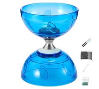 Cndiyald Diabolo Chinese Yoyo Set Portatile Triplo Cuscinetto Blu con Cordino per Bastoncini da Gioco per Adulti e Bambini