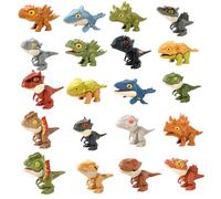 Cndiyald Mini Figure di Dinosauri 20 Pezzi burattini da Dito di Dinosauro con Giunto Mobile, Giocattoli educativi Divertenti per burattini per Bambini 3+ Decorazioni per Interni