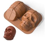Cndiyald Torta di Halloween stampo cranio silicone Strumenti da forno di terapia per torte per la torta per decorazioni per feste, stampo in silicone del cranio