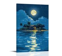 CNDJjslok Stampa artistica da parete su tela, poster da viaggio, isola tranquilla, cottage, moderno, decorazione per soggiorno e camera da letto, 50 x 75 cm