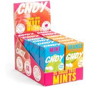 CNDY Mentines | Menta Verde, Arancia, Bacca | Senza Zucchero | Xilitolo Mentines | Senza Aspartame, 60 Cal, Vegane | Aroma Naturale, 25 Pezzi (Scatole da 12)