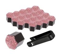 CNfhFRY 20 Pezzi Coprimozzi for Pneumatici for Auto universali con intarsi a Diamante(Pink,17MM)