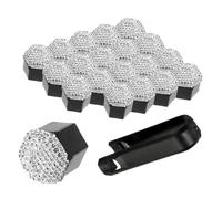 CNfhFRY 20 Pezzi Coprimozzi for Pneumatici for Auto universali con intarsi a Diamante(White,17MM)