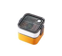 CNfhFRY Bento Boxes Semplici Lunch Box Possono Essere Riscaldati Nel Forno A Microonde Tipo Separato Portatavola Portatile(Yellow,500ml 800ml)