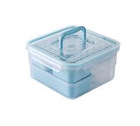 CNfhFRY Bento Boxes Set di contenitori for il pranzo portatili Contenitore for alimenti a prova perdite con reticolo indipendente Adatto al microonde Bo(Blue a)