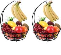 CNfhFRY fruttiera, Cesto portafrutta da 2 pezzi, cestino con portabanane