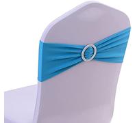 CNFQ 50 fiocchi per sedia elastici, non c'è bisogno di essere vincolati, decorazione per matrimonio, festa di battesimo (blu lago, 50)