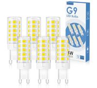 Cnkeeo Lampadina LED G9, luce bianca fredda, 6000 K, 3 W, G9, ricambio per lampadine alogene da 30-40 W, 400 lm, angolo di diffusione di 360°, non dimmerabile, senza sfarfallio, adatta per lampadari
