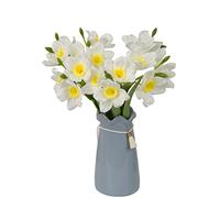 cnKnight 2 fasci di narcisi artificiali, steli di narciso finti da 40 cm con 18 fiori finti in lattice, fiori artificiali di alta qualità, per decorazione della casa, centrotavola fai da te per