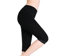 CnlanRow Donna Elasticizzati 3/4 Leggings Pantaloncini Culotte Sport Pantacollant Pizzo