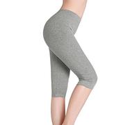 CnlanRow Pantaloncini da donna elasticizzati Capri, Pantaloncini corti da donna da indossare sotto la gonna - Grigio - XL