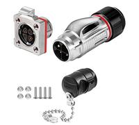 CNLINKO BD-20 Connettore impermeabile industriale circolare IP67 Connettore aeronautico a presa incorporata Connettore aeronautico in metallo anti-interferenza M20 2-14 Poli Presa flangia (4 Poli)