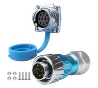 CNLINKO DH-24 Connettore impermeabile industriale a 10 poli, Connettore circolare IP68, Guscio in Metallo Anti-Interferenza, aeronautico a innesto rapido, Presa flangiata per montaggio a pannello M24