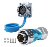 CNLINKO DH-24 Connettore impermeabile industriale a 12 poli, Connettore circolare IP68, Guscio in Metallo Anti-Interferenza, aeronautico a innesto rapido, Presa flangiata per montaggio a pannello M24