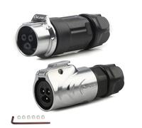 CNLINKO LP-12 a 3 Pin Connettore Impermeabile con Bloccaggio a Vite, IP68 Spina Circolare a Inserimento Rapido, Coppia di Spine Maschio e Femmina M12 (LP12 3-Poli con Filettatura)