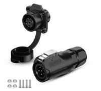 CNLINKO LP-12 Connettore impermeabile IP68 per cavi Connettore elettrici industria Connettore circolare Connettore alloggiamento in PBT Connettore aeronautico M12 2-8 Poli Presa flangia (6 Poli)