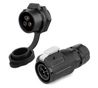 CNLINKO LP-16 Connettore impermeabile IP67 per cavi Connettore elettrici industria Connettore circolare Connettore alloggiamento in PBT Connettore aeronautico M16 2-9 Poli Presa filettata (3 Poli)