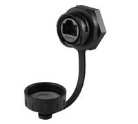 CNLINKO YM-20 presa RJ45 da montaggio a pannello, Connettore ethernet CAT6 RJ45 presa a singolo foro, Connettore impermeabile IP68 M20 (RJ45 a Singolo Foro Nero Presa)