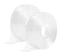 CNMTCCO 10 m nastro biadesivo extra forte trasparente, 2 rotoli double sided, rimovibile senza tracce, per tappeti, pareti, foto, cucina, casa, auto o esterni