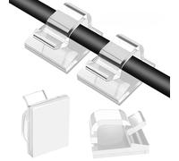 CNMTCCO 100 Supporti per Cavi Autoadesivi, Clip per Cavi da Scrivania per Morsetti Cavi, Passacavi, Organizer per Cavi, Supporto per la Gestione dei Cavi, Catena luminosa, Grande Volla da