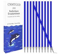 CNMTCCO 20 Pezzi Ricariche Penne Cancellabili Blu Cancellabile, compatibili con Legami, Altezza 13cm, Punta 0,7mm, Inchiostro Termosensibile, Particolarmente adatto per la vita quotidiana e la scuola