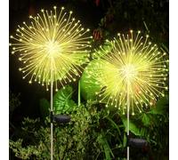 CNMTCCO euerwerk Luci da giardino, 120 LED luci solari da giardino, 8 modalità Dandelion solare impermeabile luci solari, per giardino esterno sentieri prato balcone decorazione