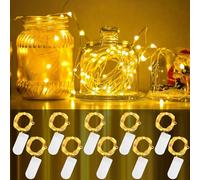 CNMTCCO luci fiabesche LED, 10 pezzi luci fiabesche per interni, luci led a batteria per decorazioni di nozze, decorazioni per le vacanze, decorazioni per feste e decorazioni per ambienti (2 metri)