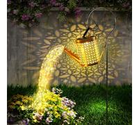 CNMTCCO Luci solari da esterno, annaffiatoio solare da esterno, decorazione in stile moderno, luci da giardino con doccia a stella, con gancio per pastore, luci fatate vintage