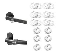 CNMTCCO, set di 12 fermaporta trasparenti per maniglie, 6 a forma di cerchio, 6 a forma di "8", fermaporta trasparente, gancio, protezione altamente elastica per maniglie, protezione per