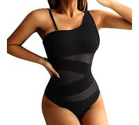 CNNBYYDS Un Pezzi Bikini Asimmetrica Una Spalla, Costume Intero Donna, Bikini Sexydonna Curvy, con Controllo della Pancia, per Mare, Spiaggia, Piscina, Party, Vacanza