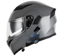 CNNGU Casco Bluetooth per Moto Casco Integrale Flip Up Helmet, Modular Flip-Tipo Doppio Sun Visor Casco Completo, DOT/ECE Casco Certificato