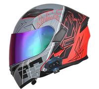 CNNGU Casco Bluetooth per Moto Casco Integrale Flip Up Helmet, Modular Flip-Tipo Doppio Sun Visor Casco Completo, DOT/ECE Casco Certificato