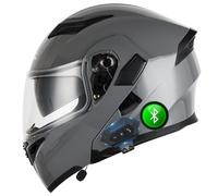 CNNGU Casco Bluetooth per Moto Casco Integrale Flip Up Helmet, Modular Flip-Tipo Doppio Sun Visor Casco Completo, DOT/ECE Casco Certificato