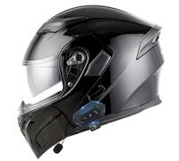 CNNGU Casco Bluetooth per Moto Casco Integrale Flip Up Helmet, Modular Flip-Tipo Doppio Sun Visor Casco Completo, DOT/ECE Casco Certificato