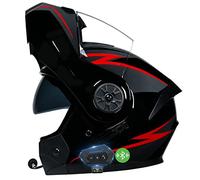 CNNGU Casco Modulare Bluetooth, per Adulti, Donne E Uomini, Casco Modulare con Doppia Visiera, Casco da Moto Integrato Omologato ECE, Traspirante E Confortevole
