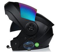 CNNGU Casco Modulare Bluetooth, per Adulti, Donne E Uomini, Casco Modulare con Doppia Visiera, Casco da Moto Integrato Omologato ECE, Traspirante E Confortevole