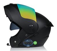 CNNGU Casco Moto Modulare Bluetooth Omologato ECE, con Doppia Visiera, Rivestimento Dell'orecchio Rimovibile, Adatto per Uomini E Donne Adulti, Ventilazione, Peso Netto 1kg, 55-62cm