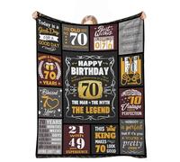 cnnouart Coperta da uomo per 70° compleanno, regalo di compleanno per lui, 70 anni, per papà, nonno, marito, zio (130 x 180 cm)