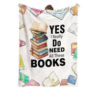 cnnouart Coperta per amanti dei libri, idea regalo per donne e uomini, idea regalo per lettori, bibliotecari, nerd, topi di biblioteca, 130 x 150 cm