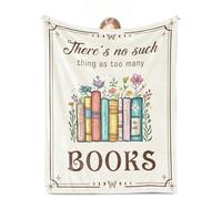 cnnouart Coperta per amanti dei libri, idea regalo per donne, idea regalo per lettori, bibliotecari, nerd di libri, topi di biblioteca, 130 x 180 cm