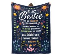 cnnouart Coperta per migliore amica, regalo di compleanno per donne, regalo dell'amicizia per Natale e festa della mamma (130 x 180 cm)