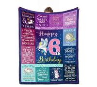 cnnouart Coperta regalo di compleanno per bambina di 6 anni, regalo per 6° compleanno, decorazioni per il 6° compleanno (150 x 230 cm)
