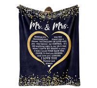 cnnouart Morbida coperta regalo per coppie, regalo per addio al nubilato, regalo per futura sposa, anniversario, Mr e Mrs (150 x 230 cm)