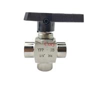 CNOYVZOXZ 1PC Valvola a Sfera a Tre Vie Filettatura Femmina G1/8 "G1/4" G3/8 "G1/2" G3/4 "BSP Acciaio Inossidabile 304 ad Alta Pressione ad Alta Temperatura(0.5 inch)