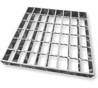 CNPRAZ Griglia di scarico in acciaio zincato, griglia quadrata in metallo resistente, per bacini di raccolta quadrati, griglie di drenaggio esterne spesse per garage, vialetti d'accesso, fognature del