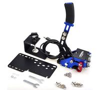 CNRAQR PC Racing Game Freno a mano USB per SIM a 16 bit per giochi di corse, compatibile con G27 G29 G920 G923 T500 T300 simula freno a mano lineare blu (con clip di fissaggio e piastra