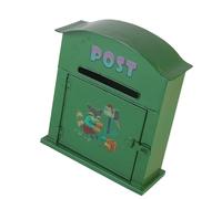 Cnrfeoap Cassetta delle lettere in ferro resistente con scultura di volpi verdi, resistente alle intemperie e antifurto, per decorazione esterna artistica per cassetta postale esterna