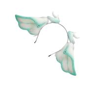 Cnrfeoap Morbido telaio pieghevole corno diavolo cerchietto realistico pelliccia sintetica orecchio animale gioco di ruolo accessorio costume per Halloween evento fantasy creatura animale orecchio