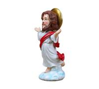 Cnrfeoap Statua artistica in miniatura a forma di testa di bobblehead, ornamento con base stabile per la casa o l'esposizione statua religiosa in resina